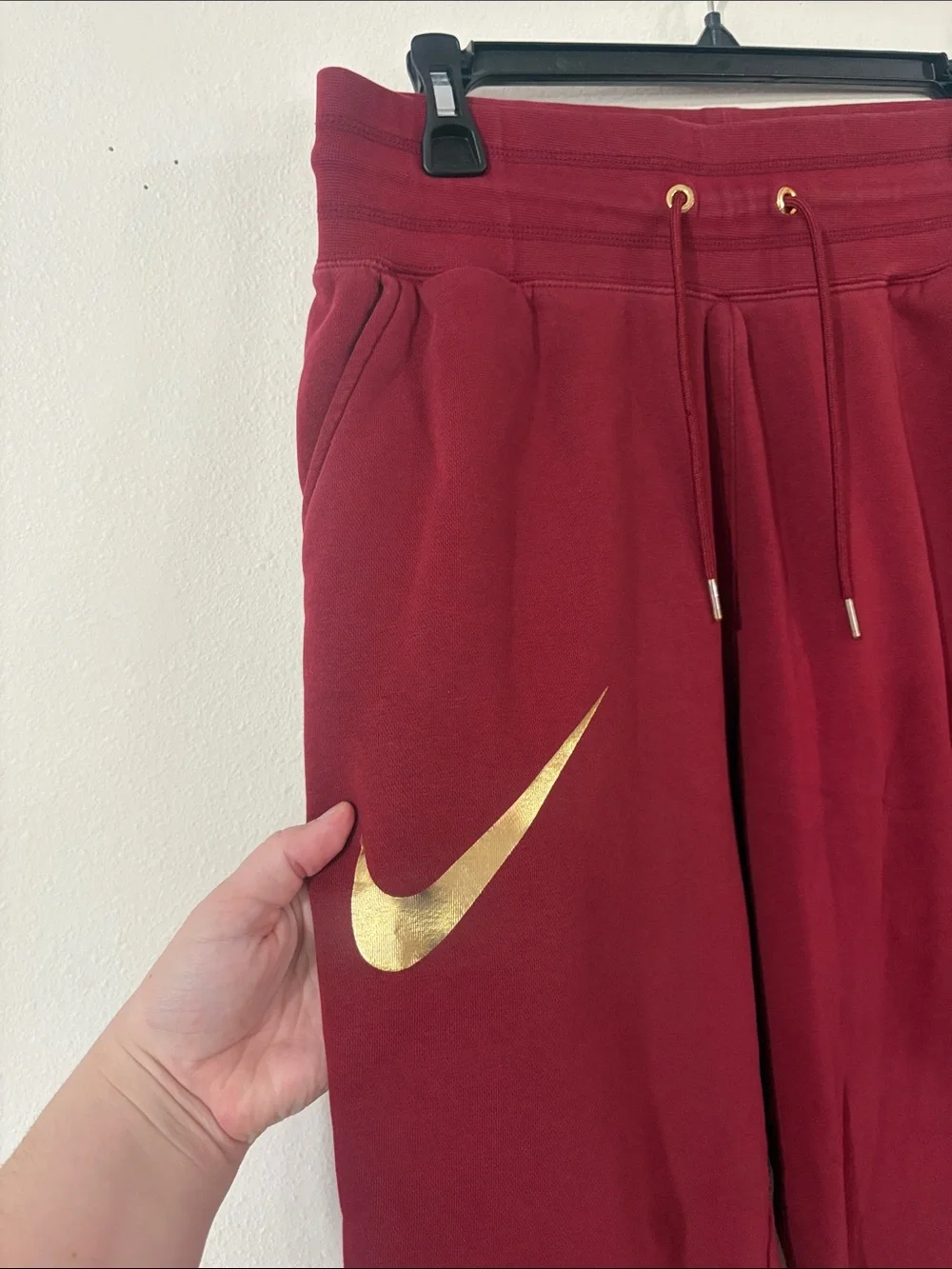 Nike Red And Gold Swoosh Jogger Sweatpants Size L